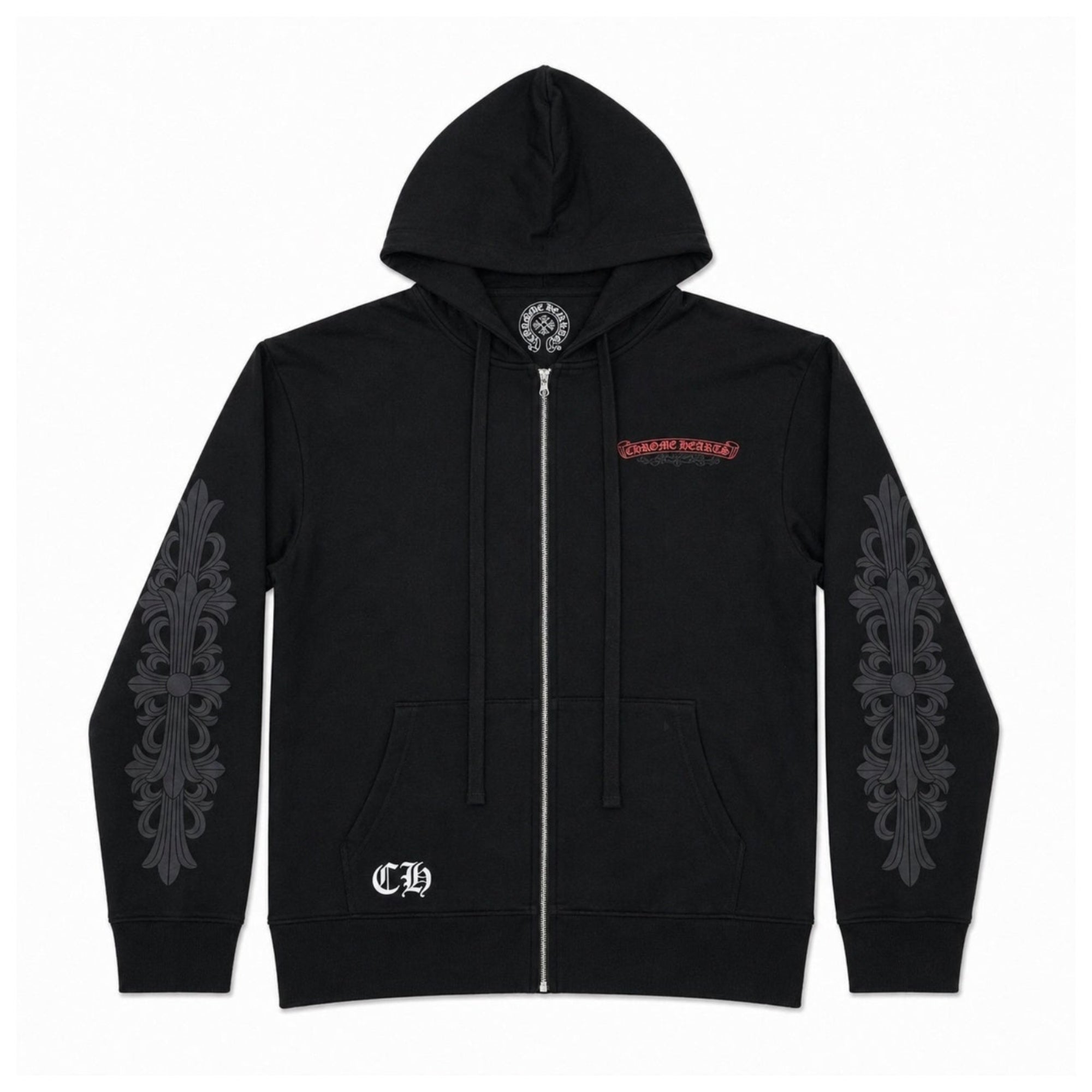 CHROME HEARTS ZIP UP CROSS SLEEVES
